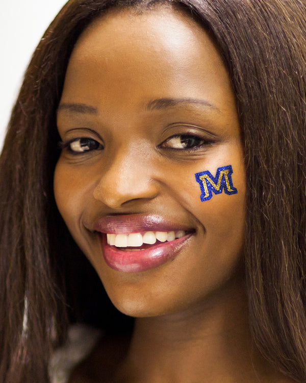Montana State Bobcats M Glitter Tattoo 4-pack