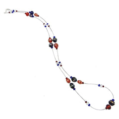 Team Red and Blue Artisan Beaded Necklace