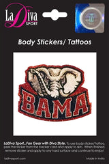Alabama Crimson Tide BAMA Glitter Tattoo