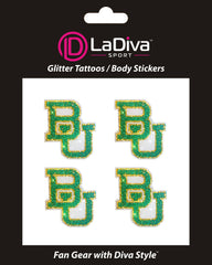 Baylor Bears BU Glitter Tattoo 4-pack
