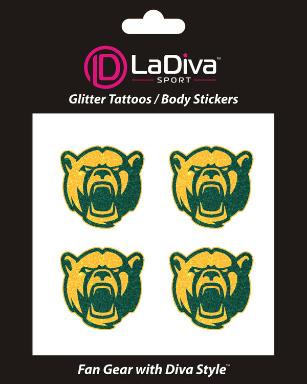 Baylor Bears Glitter Tattoo 4-pack