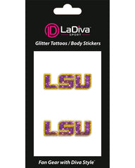 Louisiana State University LSU Tigers Glitter Tattoo 2-pack