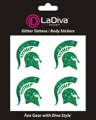 Michigan State Spartans Glitter Tattoo 4-pack