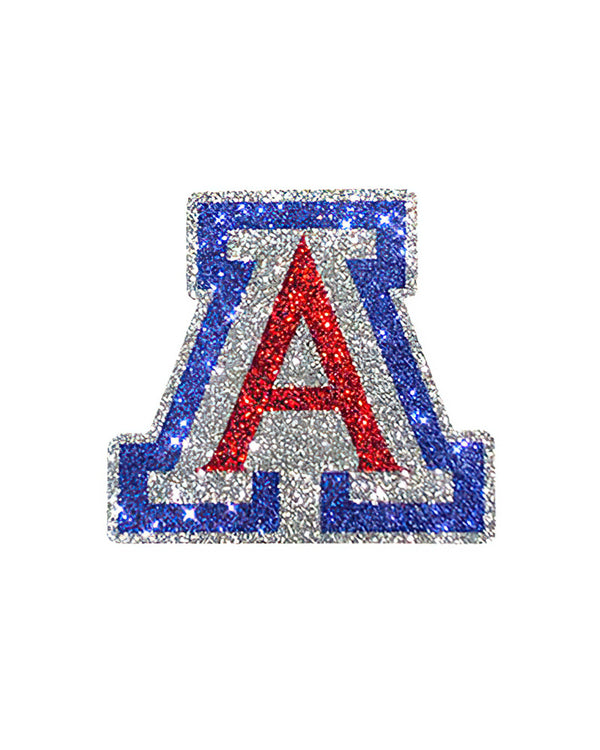 Arizona Wildcats Silver A Glitter Tattoo 2-pack